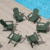 Vista 47 de YEFU Silla Adirondack Resistente a la Intemperie: Sillas Adirondack de Plástico - Sillas de Patio con Portavasos y Textura de Madera - Silla