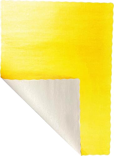 Miniatura 3 de Manteles individuales de papel, desechables, borde festoneado (amarillo, 100)