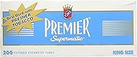 Premier King Size Light Cigarette Tubes - 1000 Count (5 Boxes of 200) Micro-Perforated for Cool Mild Smoke