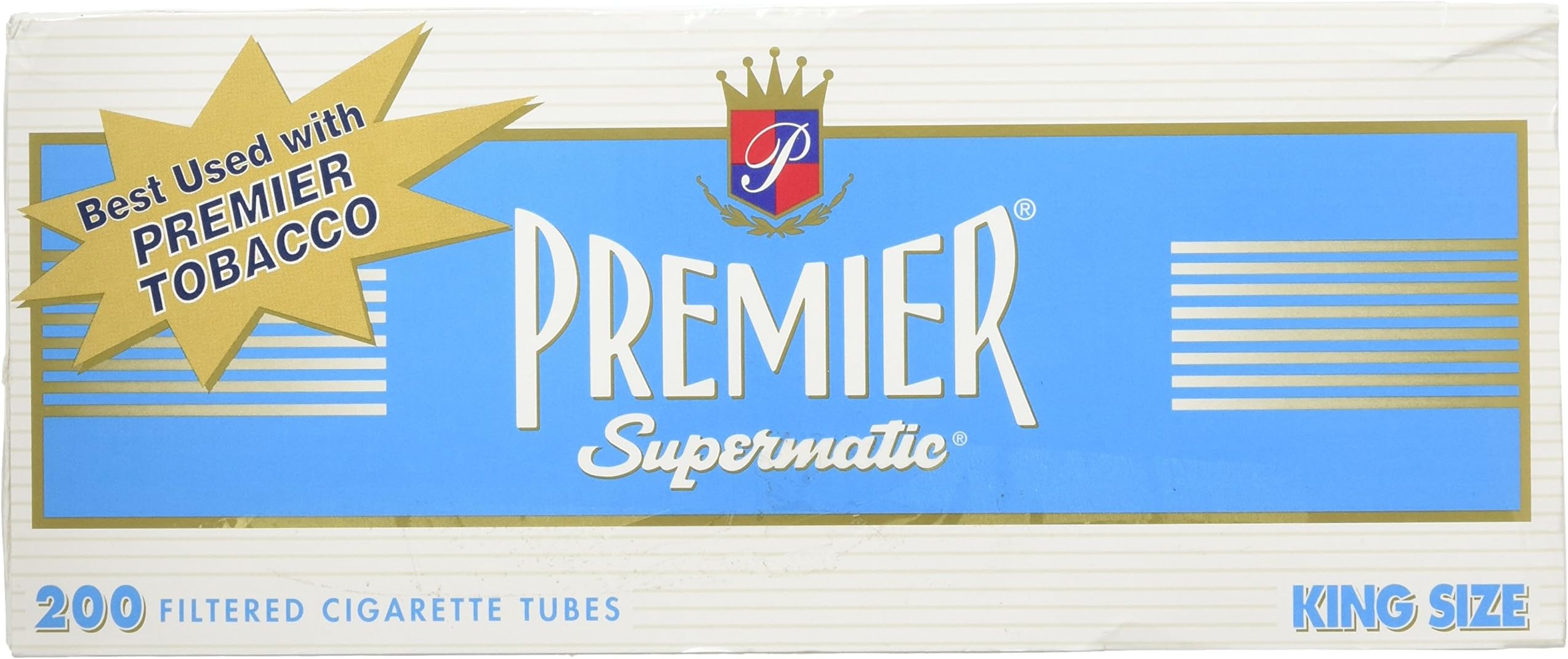 Premier King Size Light Cigarette Tubes - 200 Count (Pack of 5)