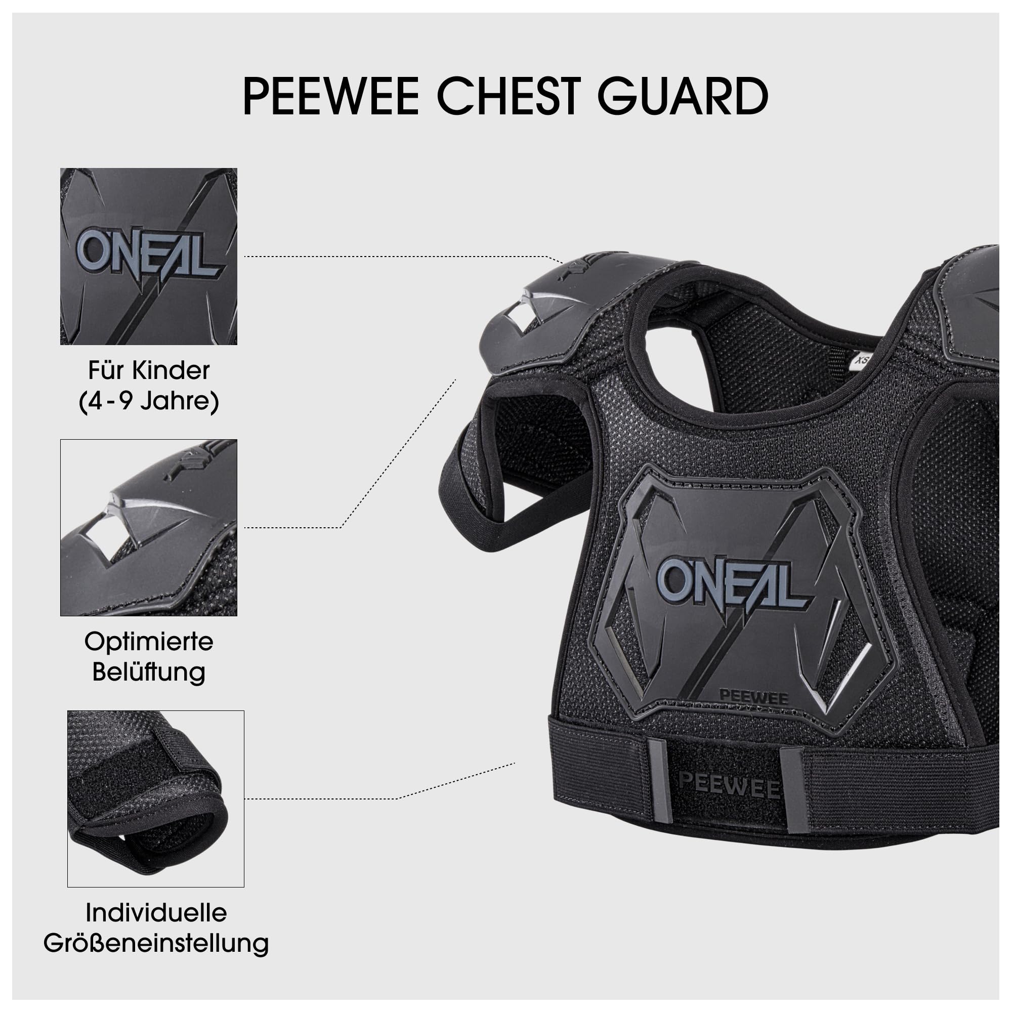 O'NEAL | Ochraniacz klatki piersiowej | Dzieci | Motocross Enduro | Łatwo regulowany, wtryskiwana forma plastikowa dla zwiększonej ochrony, wiek 4-9 lat | Pee Wee Chest Guard