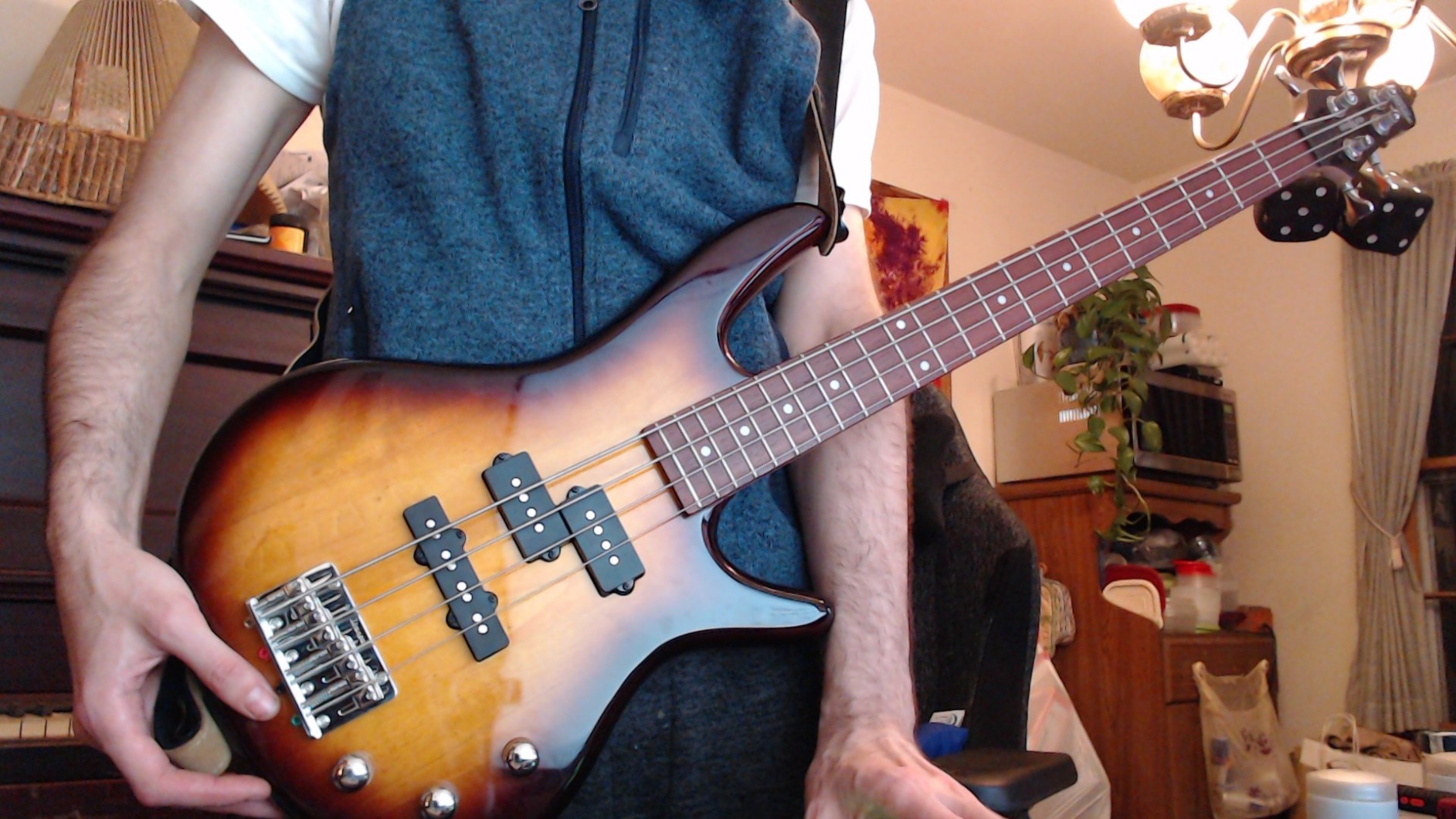 33/mo Finance Ibanez 4 String Bass Guitar, Right, Walnut Flat