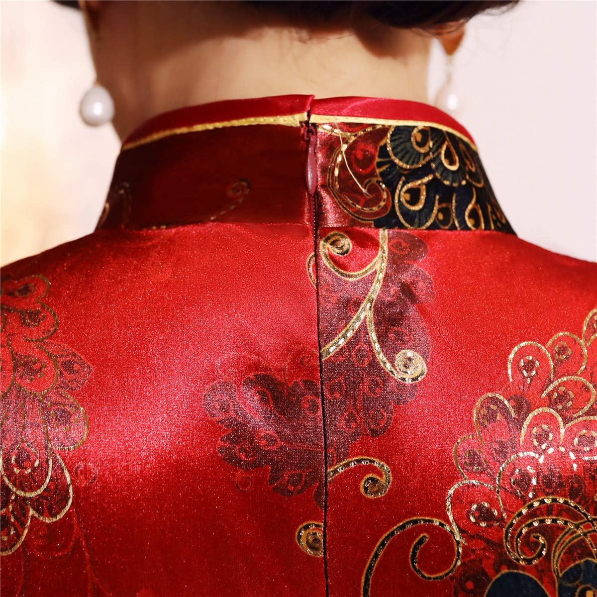 Shanghai Story Chinese Cheongsam Shirt 3/4 Sleeve Velvet Chinese Blouse for Women - Image 3