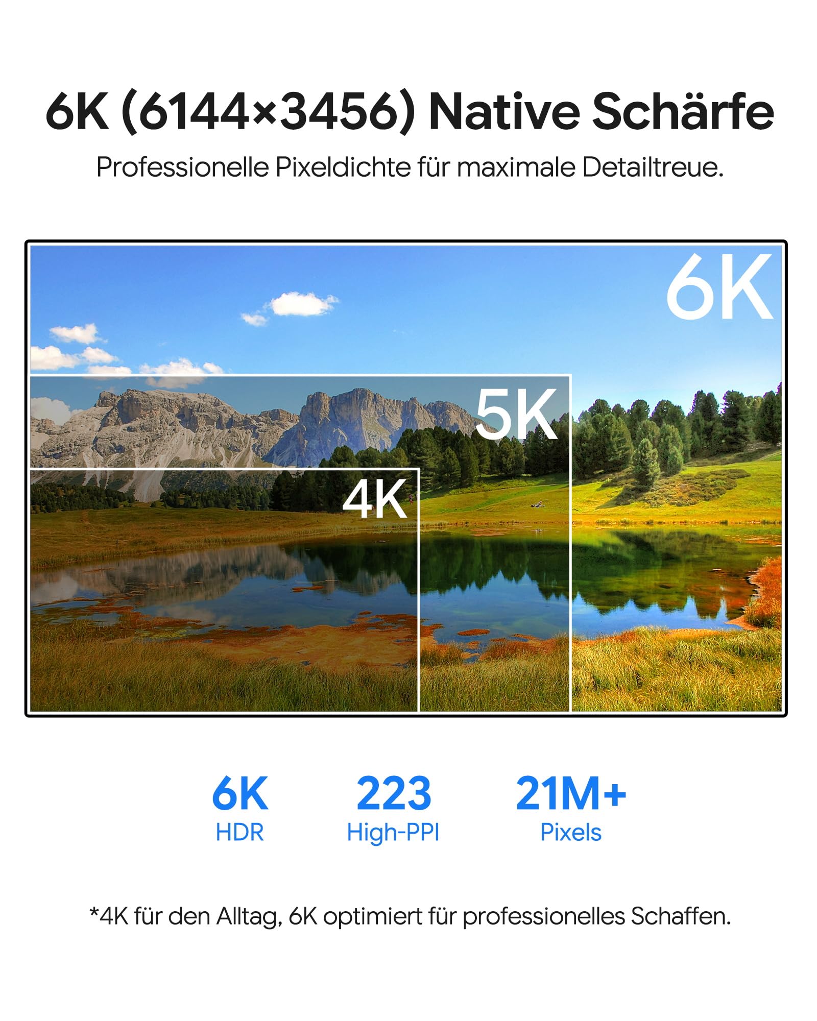G32P 31,5 Zoll 6K Monitor 6144 x 3456 Höhenverstellbarer Ständer | 2000:1 Kontrast 500 cd/m², 99% DCI-P3 USB-C 100W 80Gbps, ATW AR-entspiegelt, für Designer Videobearbeitung CAD