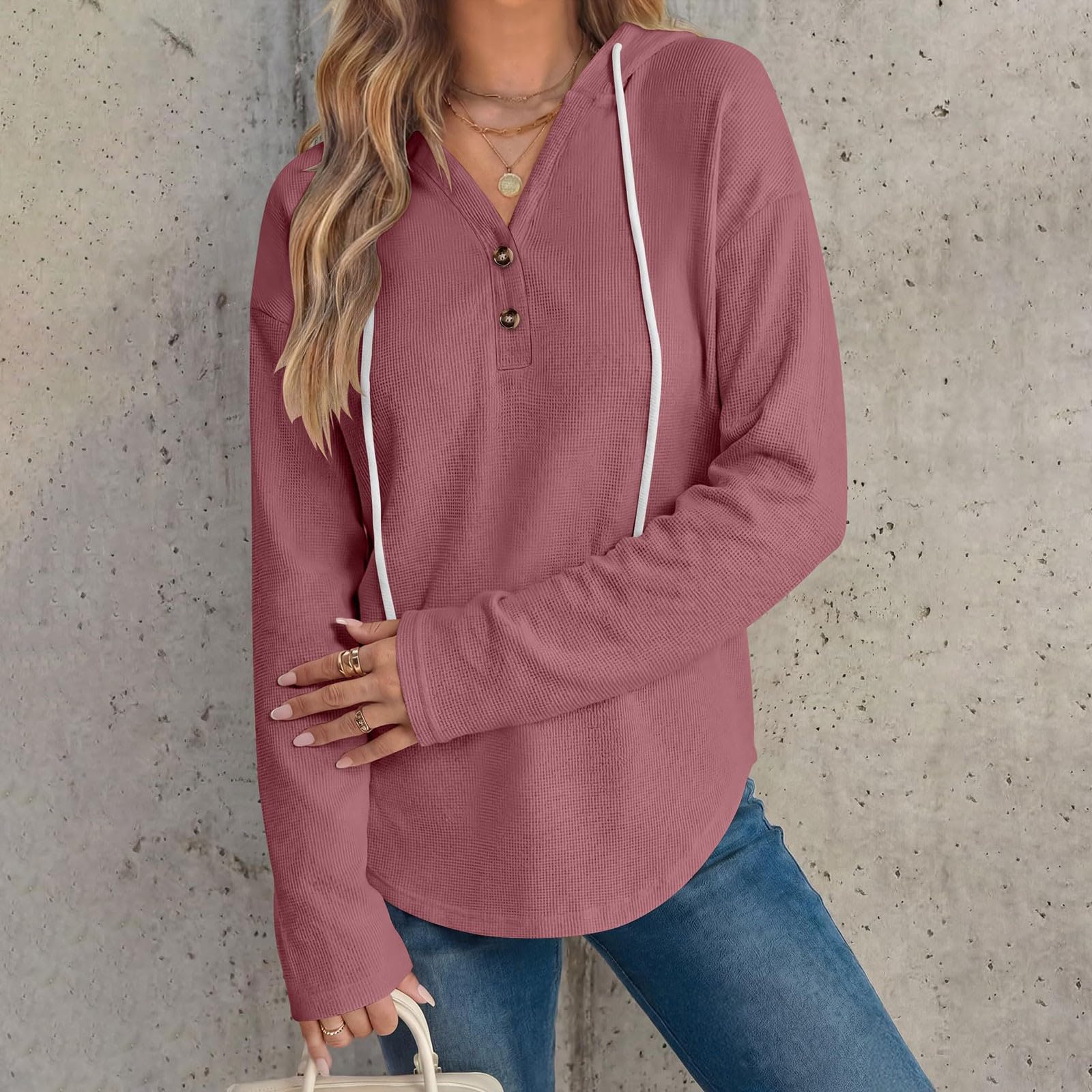Sudadera para mujer con capucha chic holgada, camiseta unisex de corte