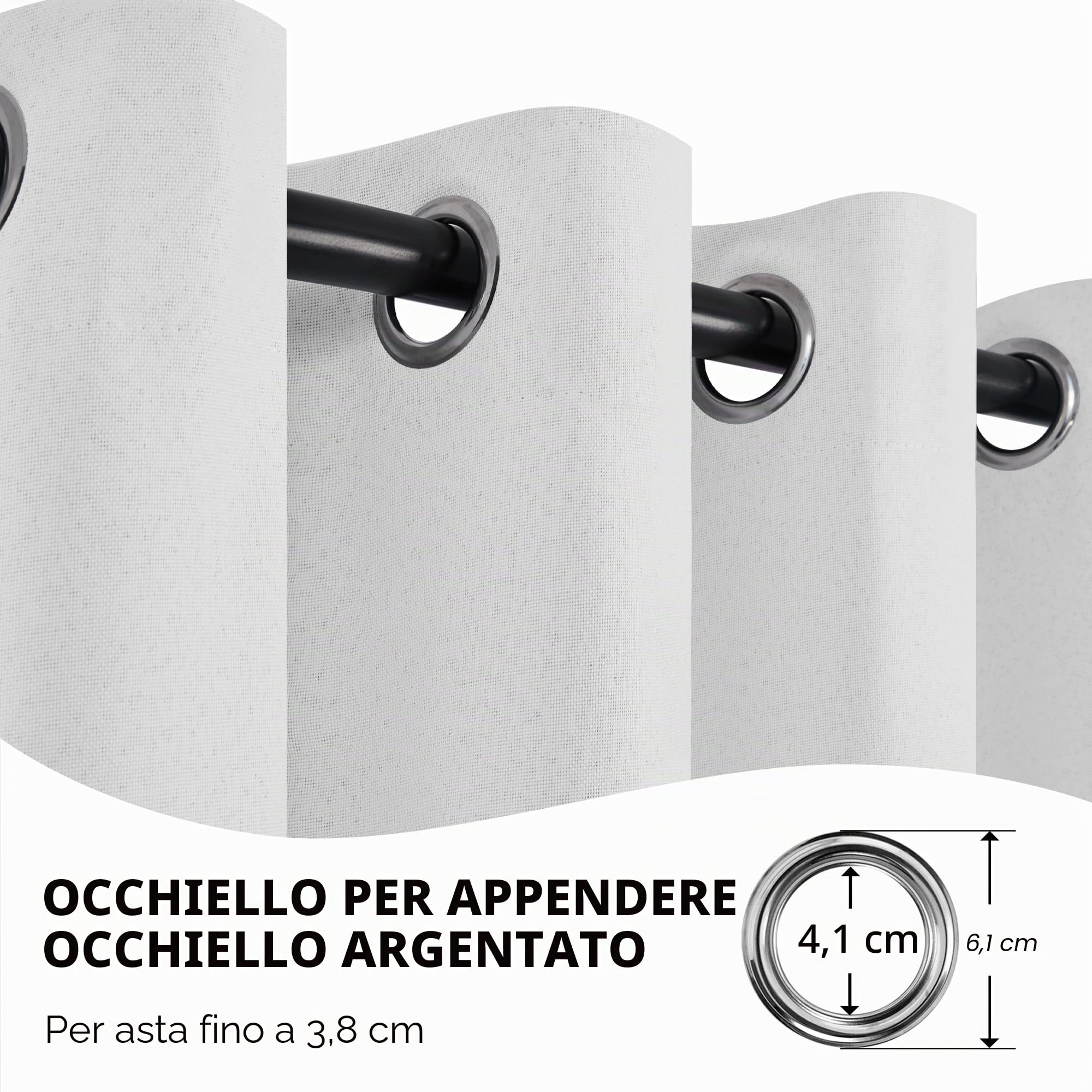Deconovo Tende per Interni Oscuranti 100% con Occhielli – Set di 2 Tende Termiche Isolanti in Tessuto Effetto Lino, 140x290 cm, Grigio Perla, per Camera da Letto e Soggiorno