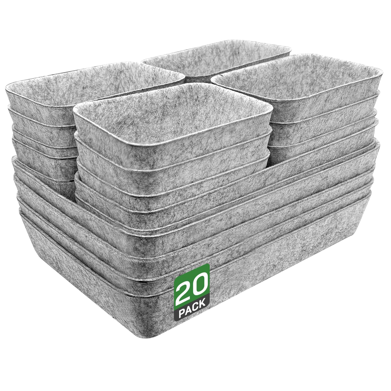 Captainfive organizador de cajones 20 piezas cajas apilables de fieltro para escritorio armario