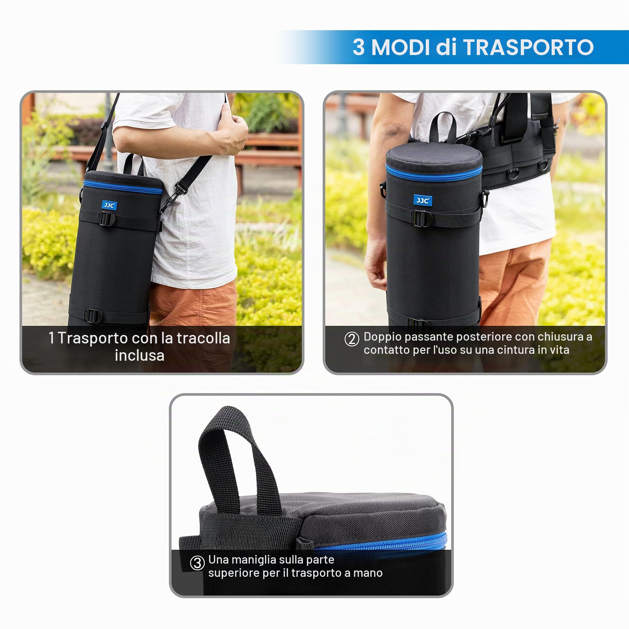 JJC Custodia per obiettivo Deluxe per Sony FE 200-600 mm F5,6-6,3G OSS, accessori per lenti impermeabili, custodia protettiva con tracolla e cuscino rimovibile, dimensioni interne 5,5 pollici x 14,5