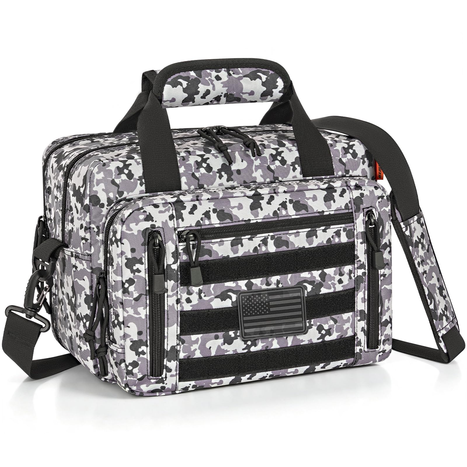 Pistol Case, Gun Range Bags For 2 Pistols 6 Magazines Carrying Shooting Bag with Lockable Zipper for Shooting Range Outdoor Hunting