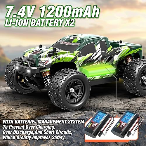 Miniatura 5 de Auto RC todo terreno 118 para adultos y niños (18305), 4WD Off-Road RC Truck de alta velocidad rápido 40+ KPH, 4x4 impermeable a control remoto con