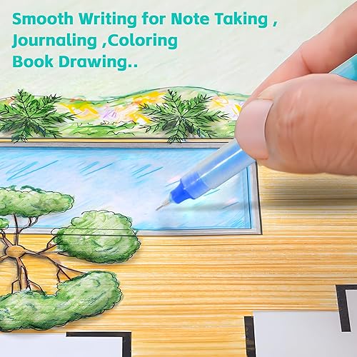 Miniatura 6 de USUAL Bolígrafos de gel de colores de punta fina suave para tomar notas, diarios, bolígrafos de punta fina de 0.020in, bolígrafos de colores vivos