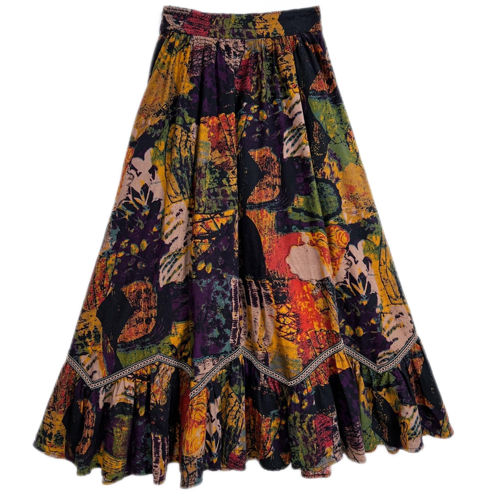 Rhoad CollectionWomens Tasha Western Abstract Print Midi Skirt