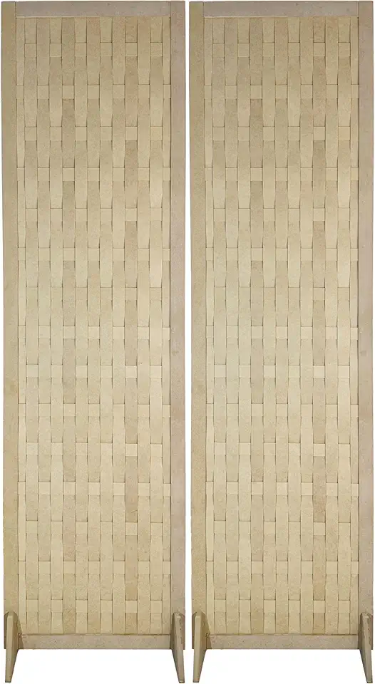 Biombo Trançado Madeira MDF Divisoria de Ambiente Reto Divisor Decoração (2)