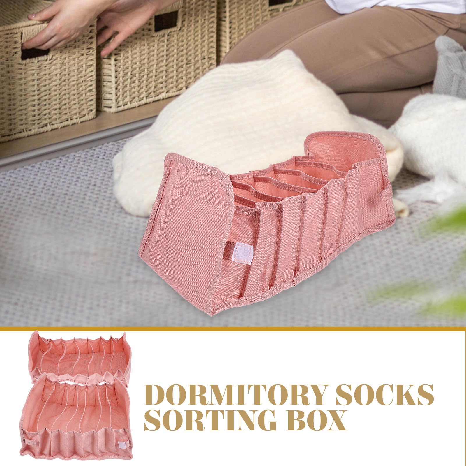 Divisores para Ropa Interior y Calcetines en Organizador Plegable, Caja Lavable Compartimentos para Bragas y Sujetadores