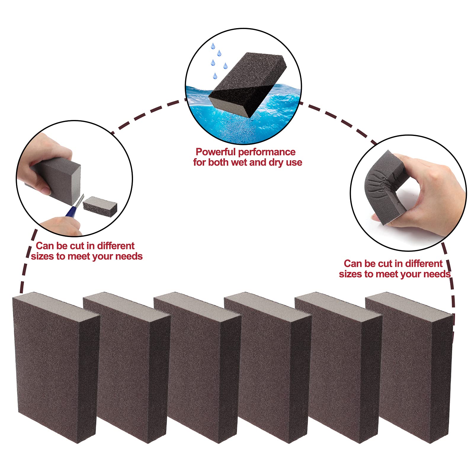 Fine Sanding Blocks - 12 Pack 180 Grit -4