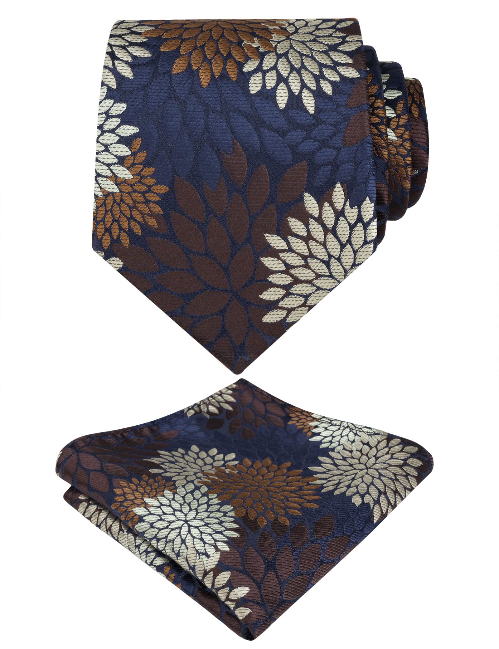Alizeal Mens 3.15inches Leaf Flower Pattern Tie Set