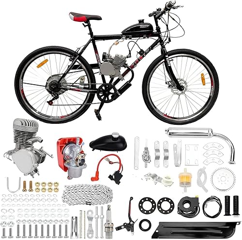 Miniatura 2 de 100cc Bicycle Engine Kit,2 Stroke Cycle Bicycle Gas Motorized Gasoline Engine Motor Kit,Full Set Energy Saving Bike Engine Kit for 26" 28" Bike
