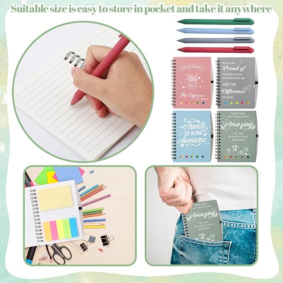 Leaving Gifts for Colleagues Women,4 Sets Notebook and Pen Set