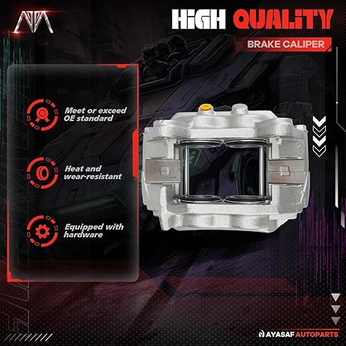 Miniatura 5 de MAYASAF 192632 Pinza de freno de disco delantera izquierda Conjunto de pinza lateral del conductor para Toyota Sequoia 2001-2002, Tundra 2000-2003