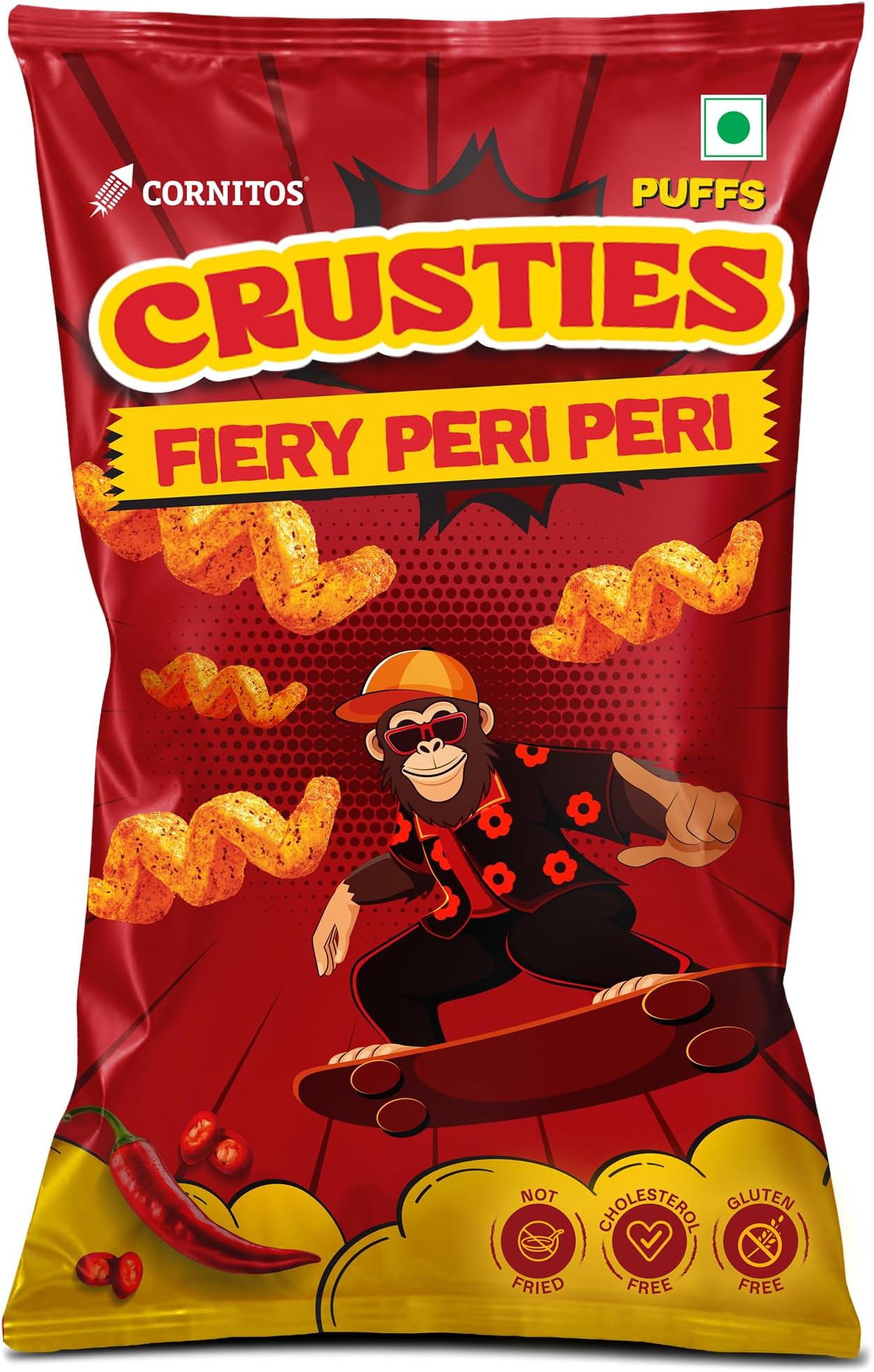 Cornitos Crusties puffs Fiery Peri Peri flavour 62 g
