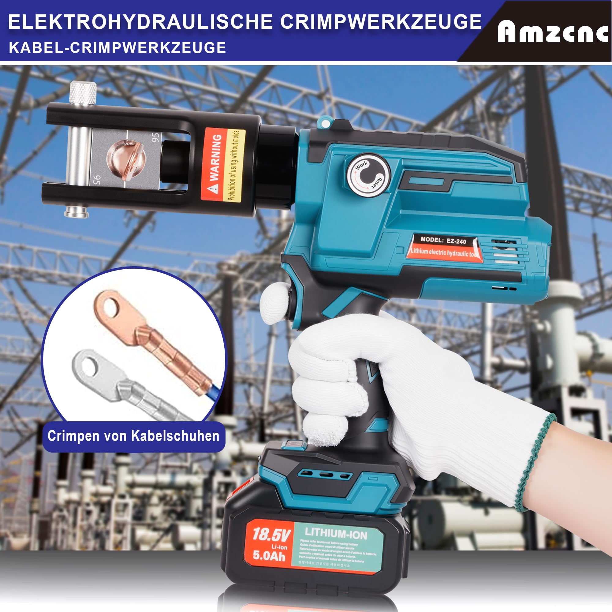 HBM lader voor de hydraulische krimptang 18 Volt 4,0 Ah