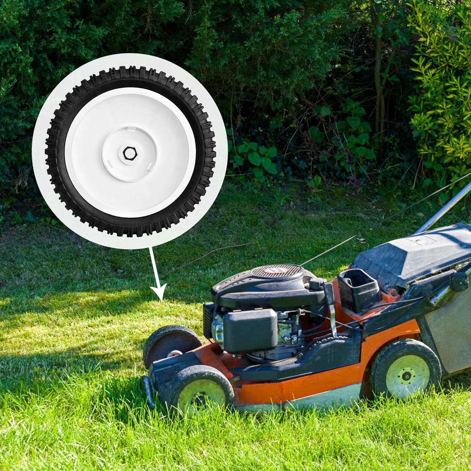 180775 180773 Front Wheels Compatible with Craftsman, Sears, AYP, Pou lan Pro, Snapper, Jonesred Lawn Mower, 2 Pack Drive Wheels Replace for Oregon 72-077, 180767, White