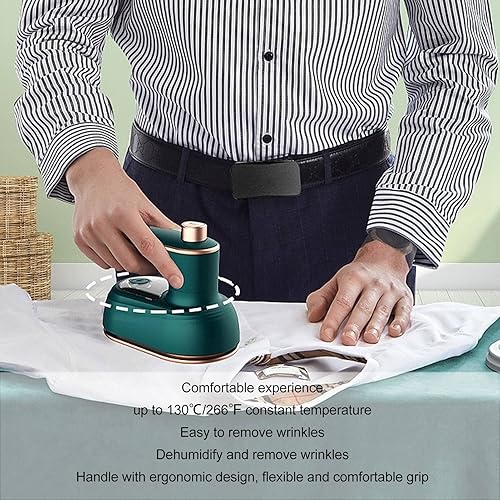Miniatura 3 de Mini prensa de calor, plancha de precalentamiento rápido de 266 Fahrenheit, plancha de vapor de mano con diseño giratorio para vaporizar, eliminar