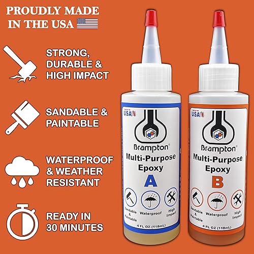 Miniatura 2 de Brampton - Epoxi multiusos de curado completo de 30 minutos, kit de pegamento epoxi para metal, madera, cerámica, vidrio, piedra, azulejos y la