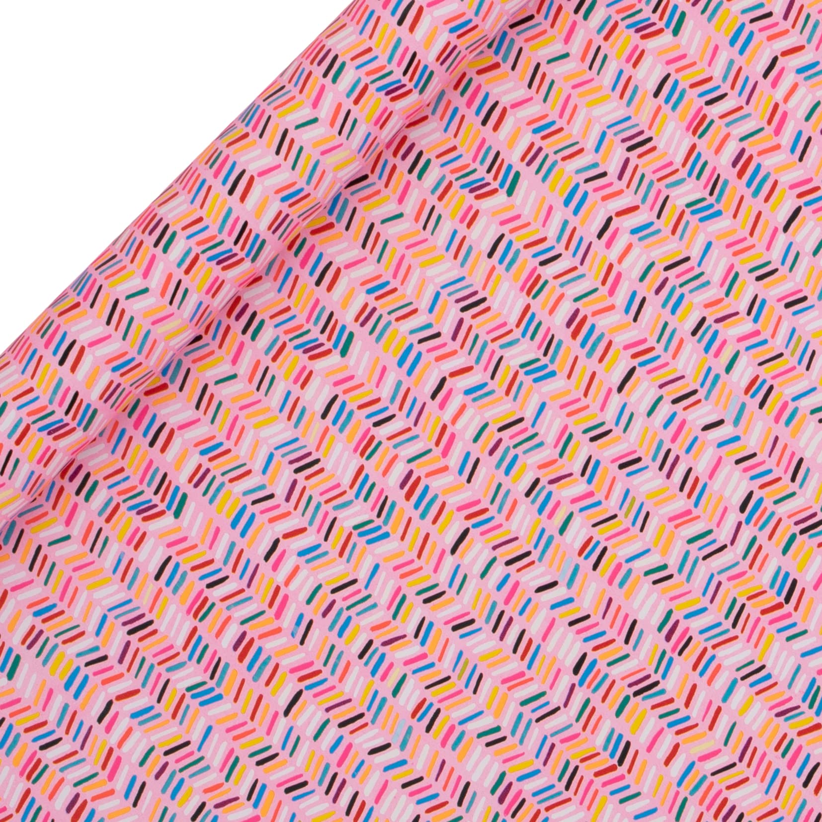 Glick Luxury Roll Wrap, Dashes Happy Birthday Wrapping Paper, 4 metres x 70 cm, Pink
