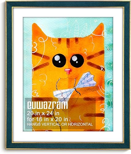 Miniatura 27 de Marco de gamuza de 10 x 13 pulgadas, marco individual, elegante marco verde de 10 x 13 pulgadas con paspartú para fotos de 8.5 x 11 pulgadas, para