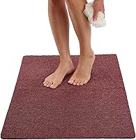 Vista 138 de ENKOSI Alfombra antideslizante para ducha y baño Loofah - Comodidad acolchada suave - Sin ventosas para bañeras lisas o texturizadas - Drenaje