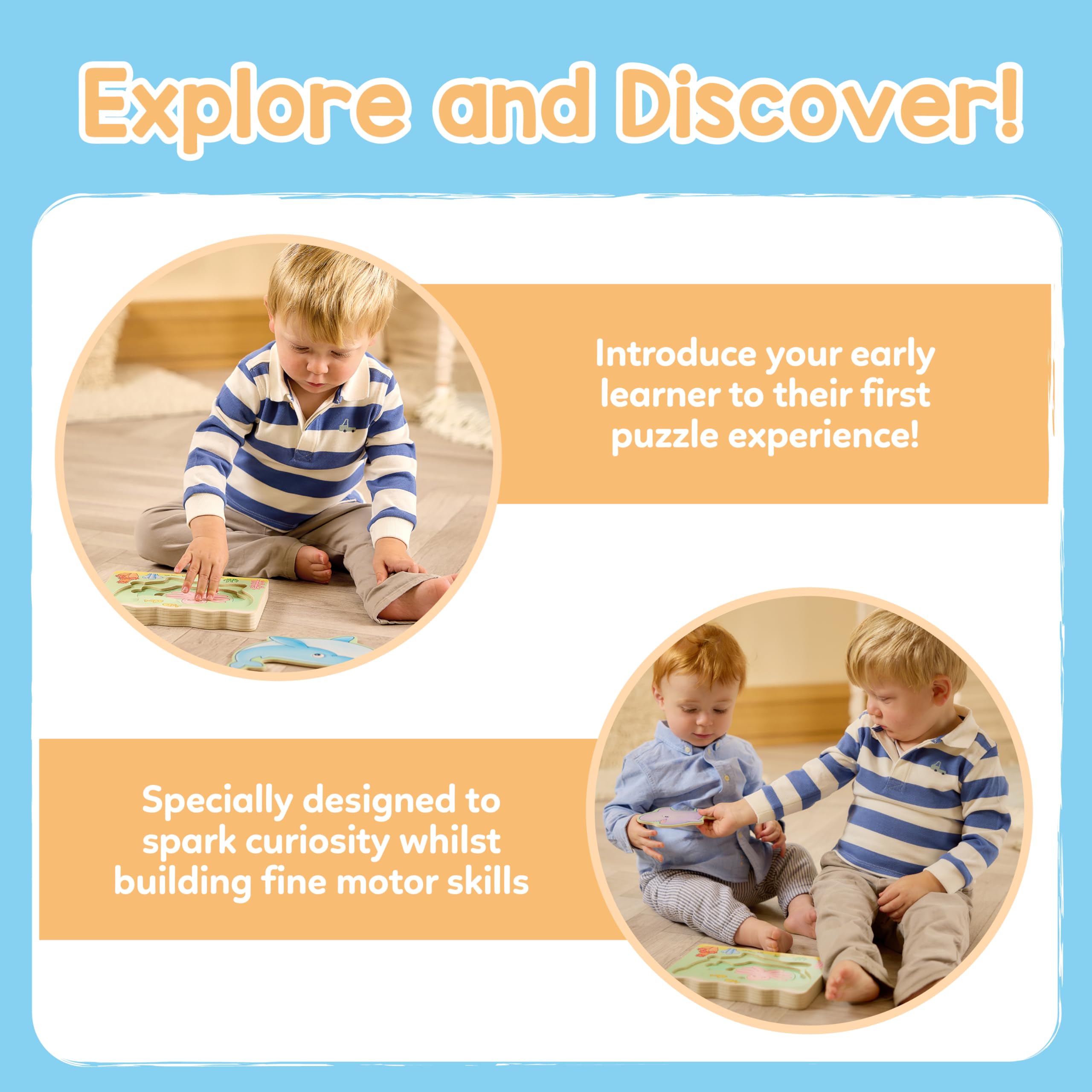 Orchard Toys Under The Sea Wooden Nesting Puzzles For Kids 1 Year For Educational Early Learning. Ocean Theme - Image 2