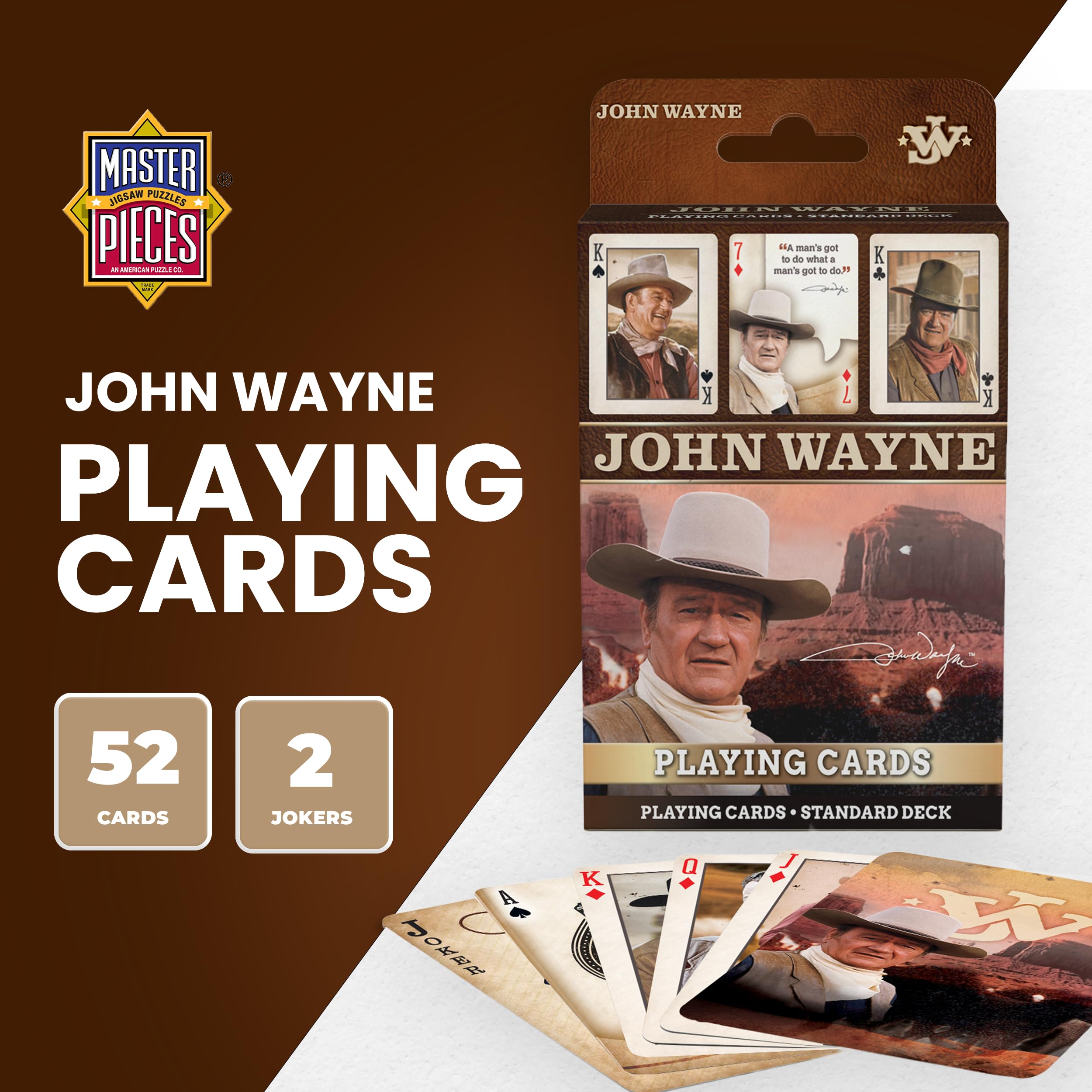 Licensed John Wayne Jw Ensemble de 52 Cartes à Jouer + Jokers ( Mpc )