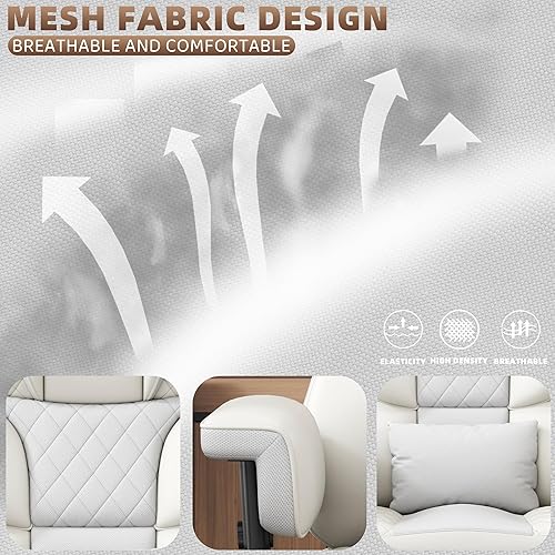 Miniatura 4 de Vonesse Silla de oficina grande y alta, silla de computadora con reposabrazos ajustables suaves, silla ergonómica de respaldo alto para juegos con