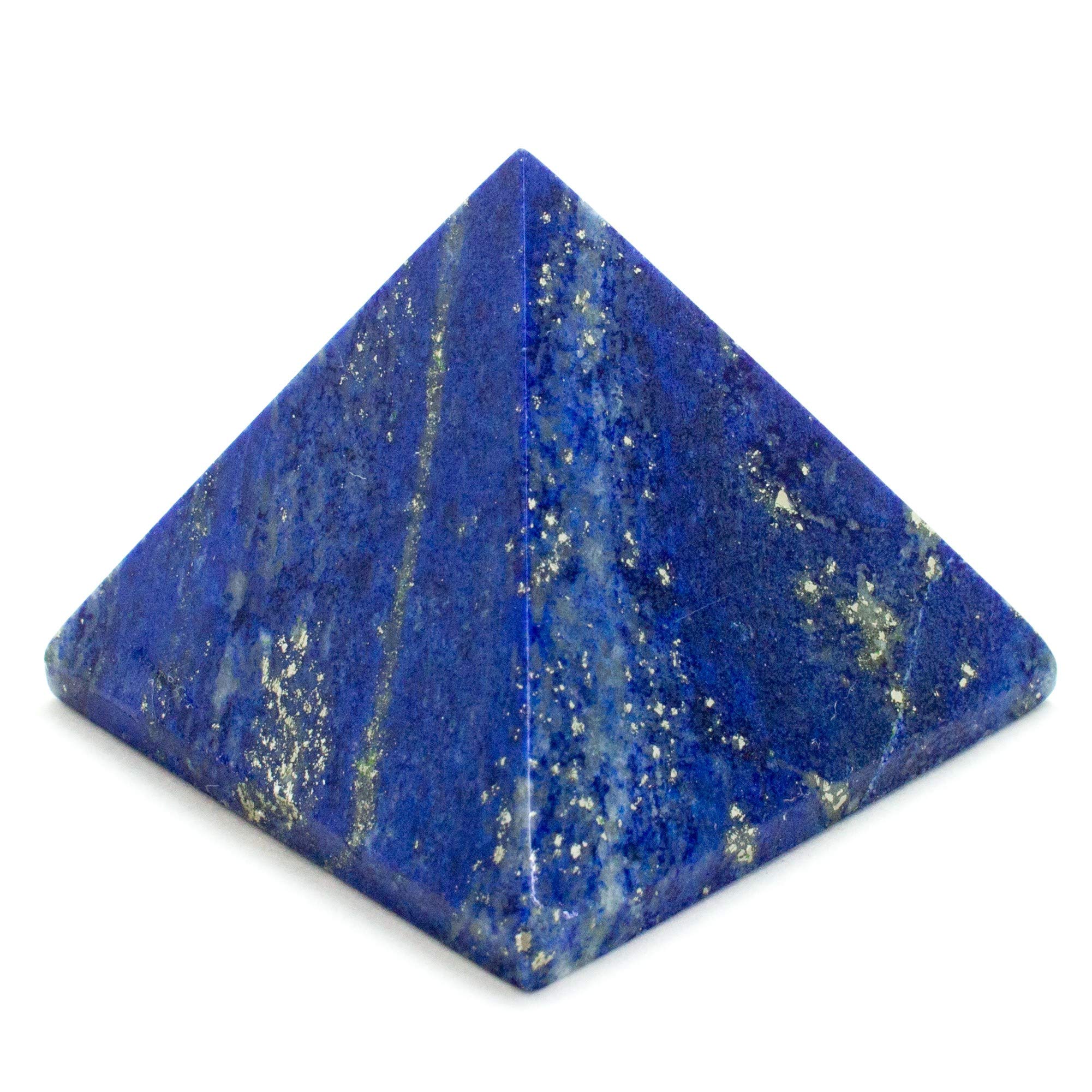 Saubhagya Global Lab Certified Lapis Lazuli Pyramid 20-30 Grams AAA Quality Lajvrat Natural & GJSPC Certified Astrological Semi Precious Gemstone Pyramid