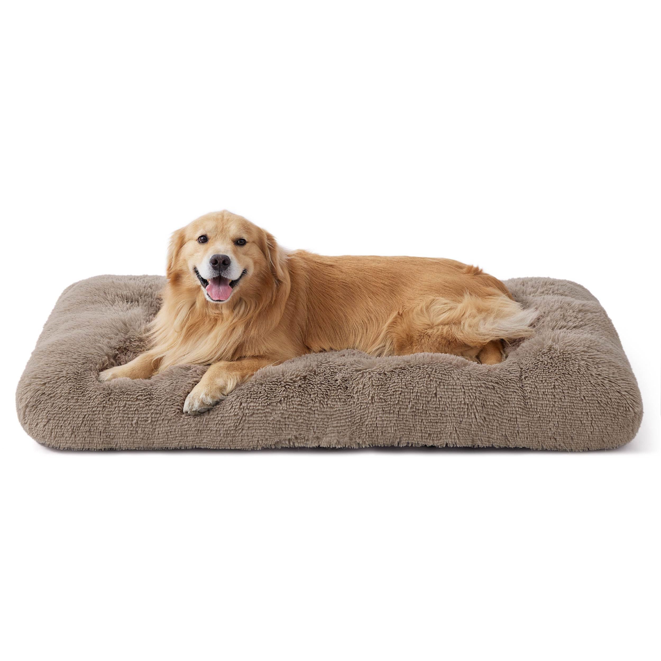 Bedsure XXL Colchón Perro Lavable, Mullido 119x74cm Camel | Cojín XXL Grueso Camel Para Razas Grandes, Fondo Antideslizante Reforzado, Totalmente Lavable En Lavadora
