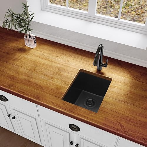Miniatura 82 de Fregadero de cocina blanco, fregadero de barra blanca de 17 pulgadas, fregadero de barra de montaje inferior de 17 x 19 x 10 pulgadas