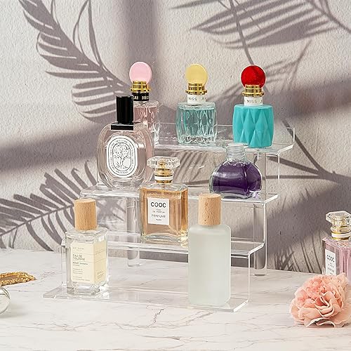 Miniatura 6 de Estante acrílico de 12 pulgadas para organizador de perfumes, estantes Funko POP de 4 niveles, organizador de colonia, soporte de exhibición