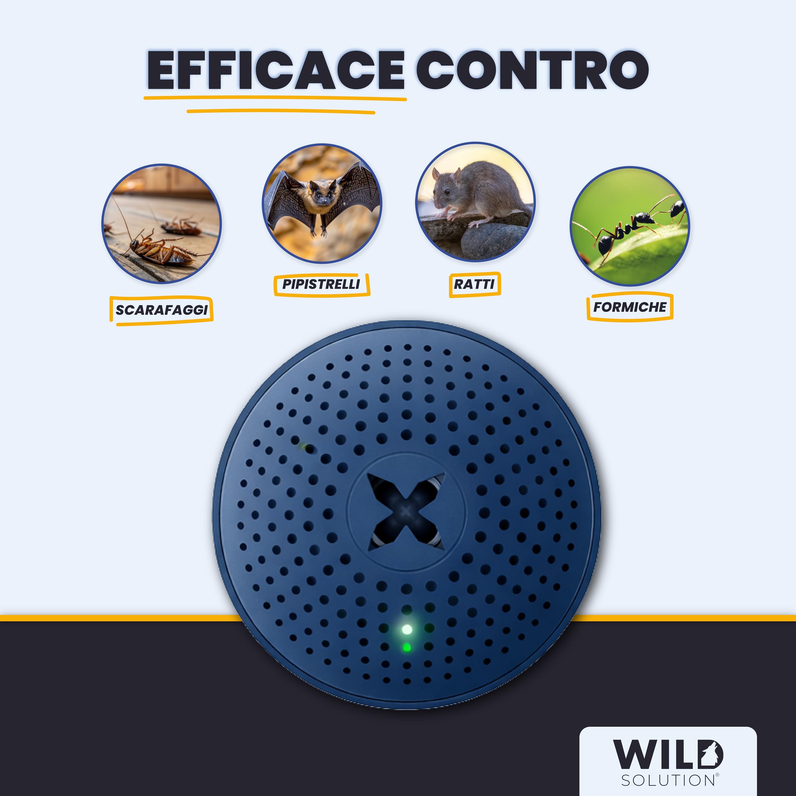 Sonic Shield Pro - Repellente Ultrasuoni per Topi Professionale - Repellente Topi e Ratti - Dissuasori per Topi - Anti Scarafaggi, Formiche e Pipistrelli - FlameForce Technology - 2 Unità
