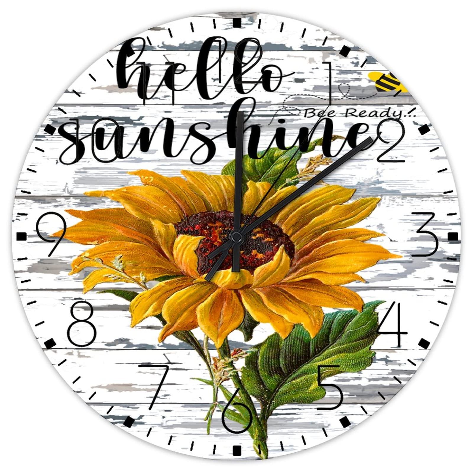Horloge murale silencieuse Hello Sunshine, le cadeau de pendaison de crémaillère