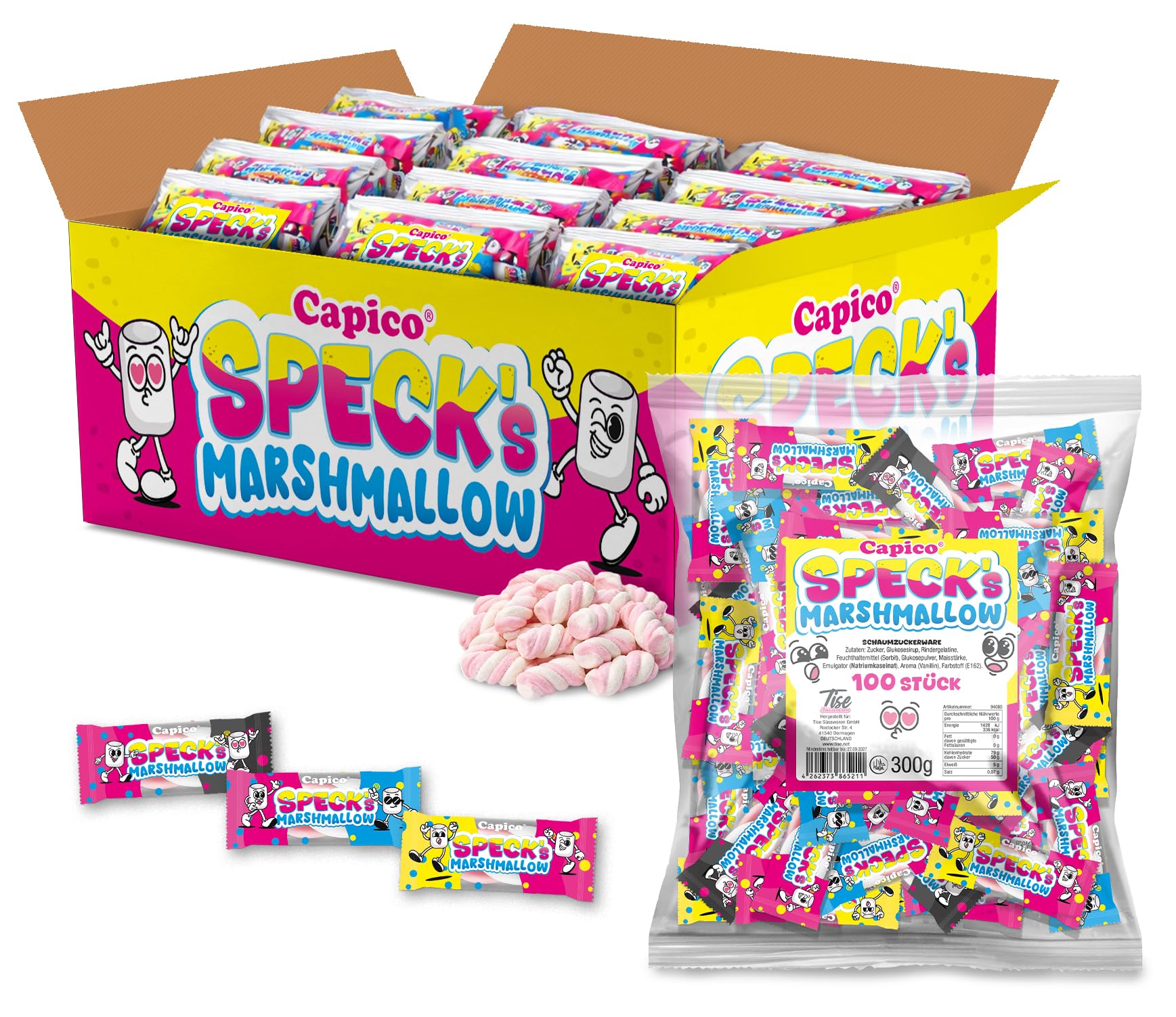 Capico Specks - gezuckerte Marshmellows, Wurfmaterial für Karneval und Fasching 1200 Stück (3600g)