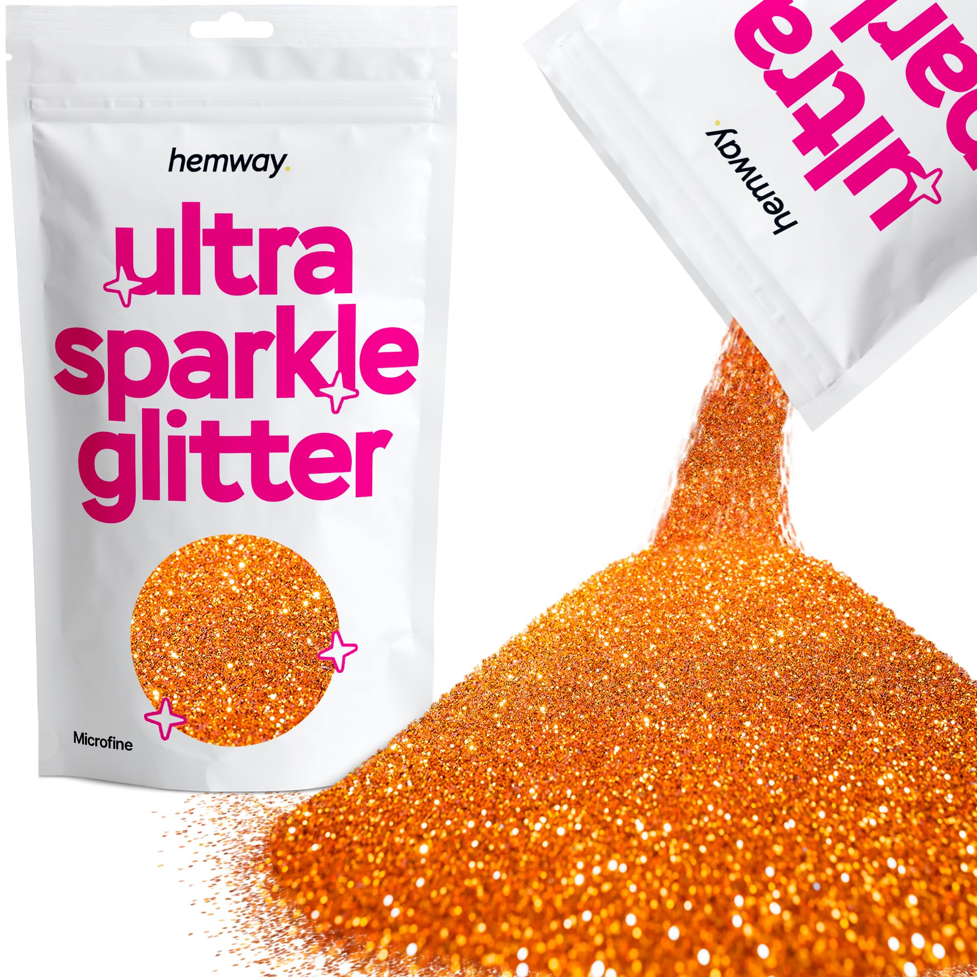 Hemway Ultra Sparkle Glitter Baby Pink Iridescent 100g Fine | Glitter for Arts & Craft, Makeup, Nail Art, Crafting, Card Making, Sparkle Decoration — view 204