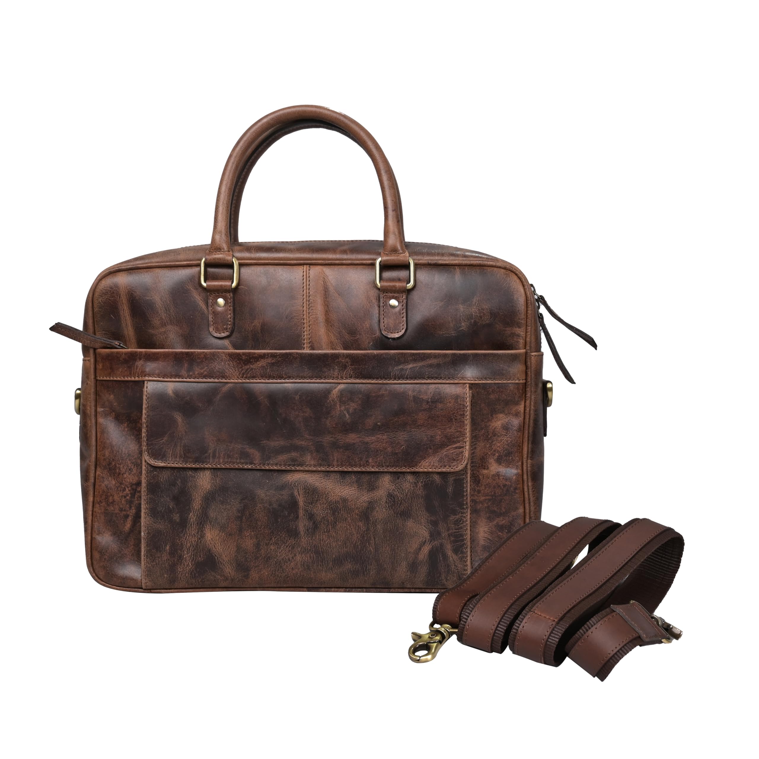 REONNDARLING Genuine Leather 14.5 Inch Laptop Messenger Office Satchel Bags with Adjustable Strap Business Travel Professional Pure Laptop Bag with Thick Padded Compartment Leather Bag for Men (B0D7VR7D19) Amazon Price History, Amazon Price Tracker