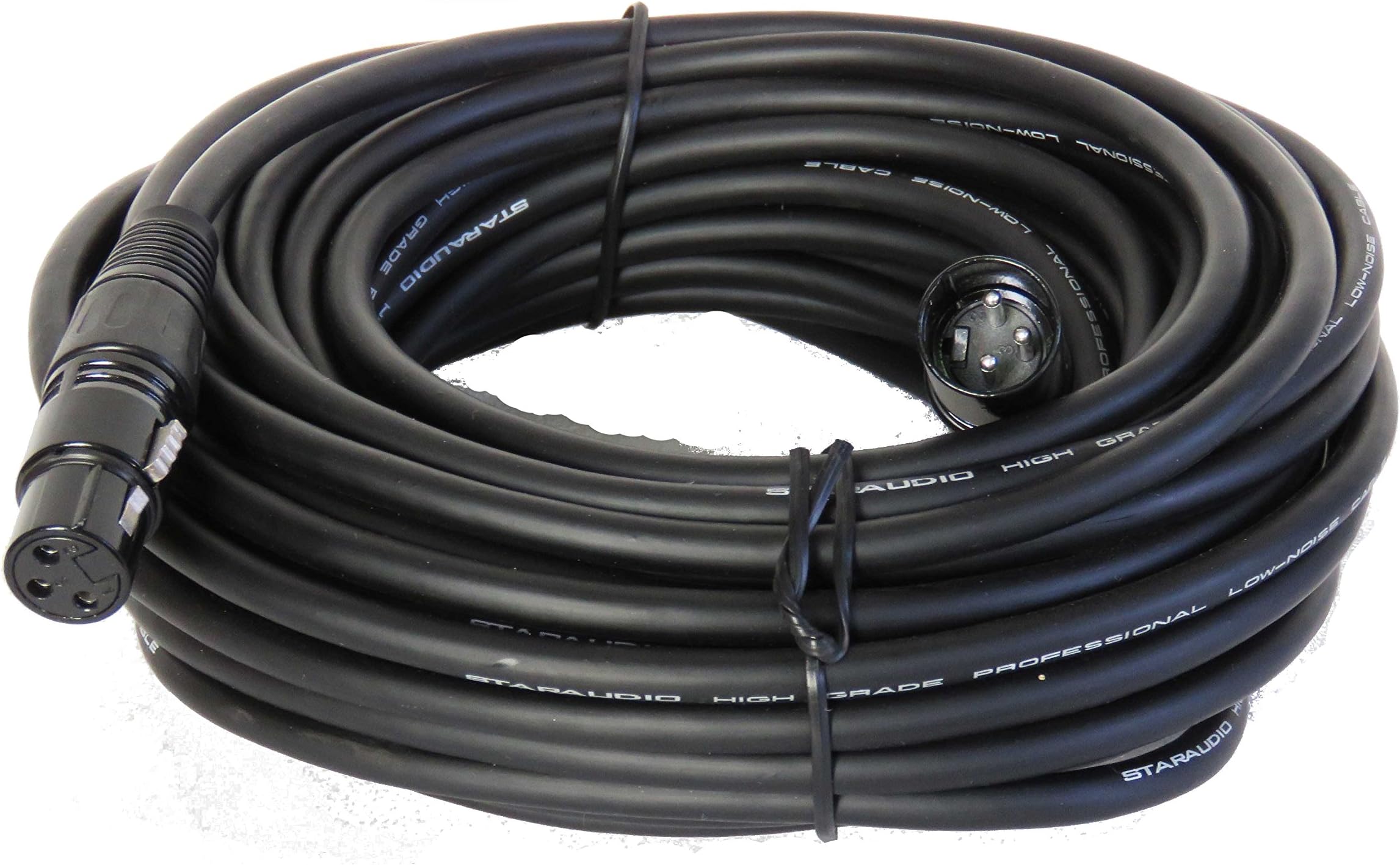 STARAUDIO SMFC-15M 50 Feet (15M) 3 Pin Audio Extension XLR Male to Female Black Shielded Speaker Microphone Cable