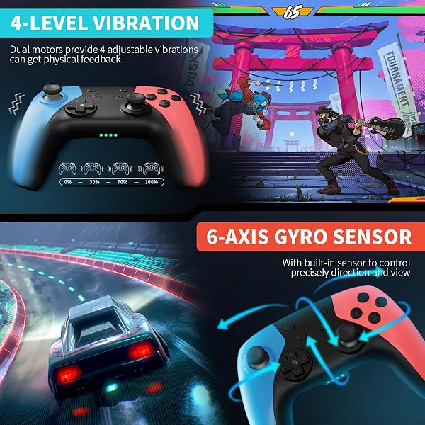 AceGamer Controller for Switch2/Switch/Lite/OLED, Pro Wireless Controller with Hall Joystick/6-Axis Gyroscope/Programmable Bu - 4