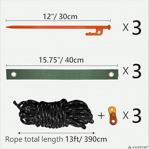 Miniatura 7 de Kit de estaca para árboles, estacas y soportes resistentes para árboles inclinados, estaca de metal para enderezar con 3 estacas para árboles, para
