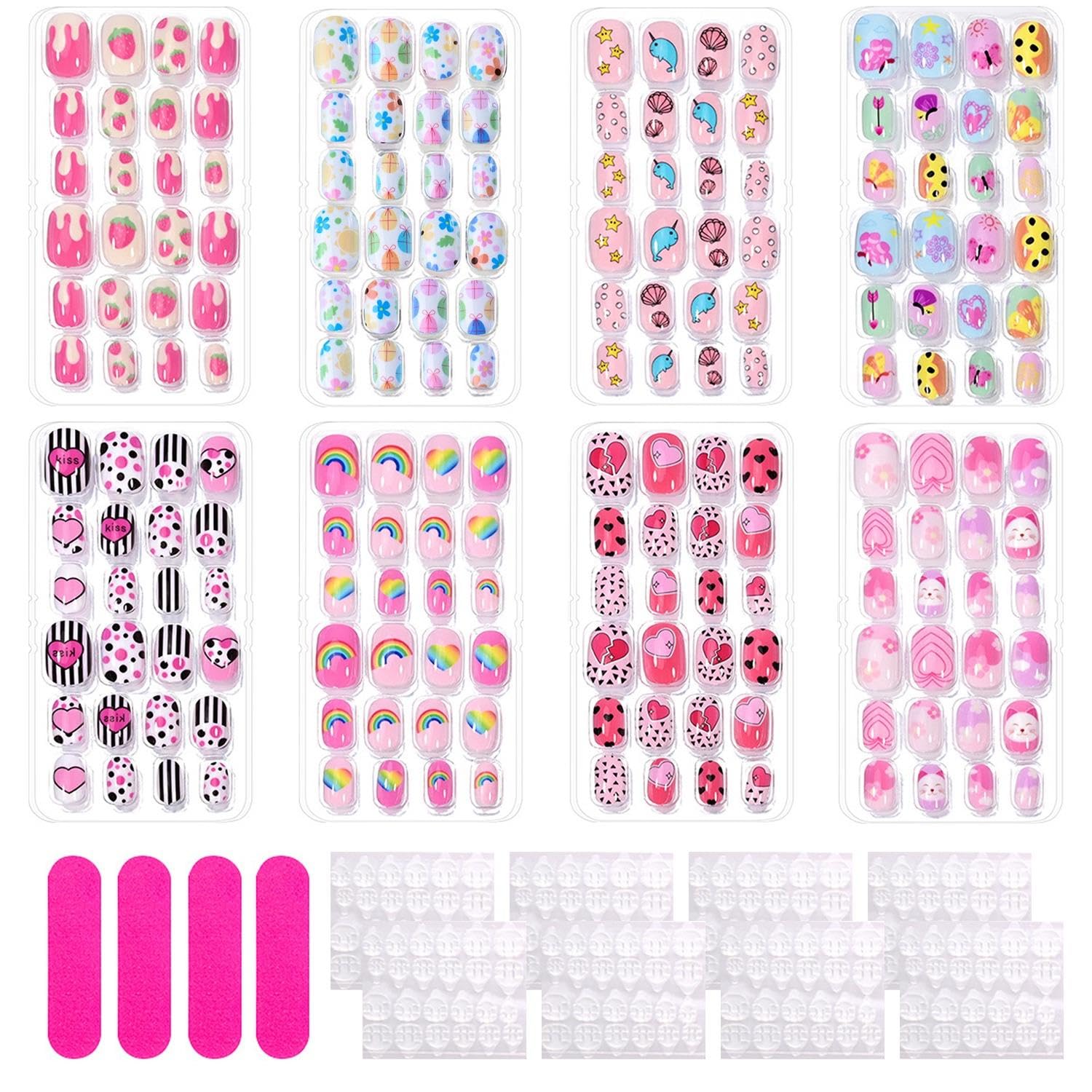 192 Punti Artistici Malati Per Bambini, Modello Di Cartoni Animati -Design, Fai -Da -Te -Nagen -Accessoires, Decorazione Di Unghie Carini (Con Adesivi Adesivi, Unghie -Be -Strie).