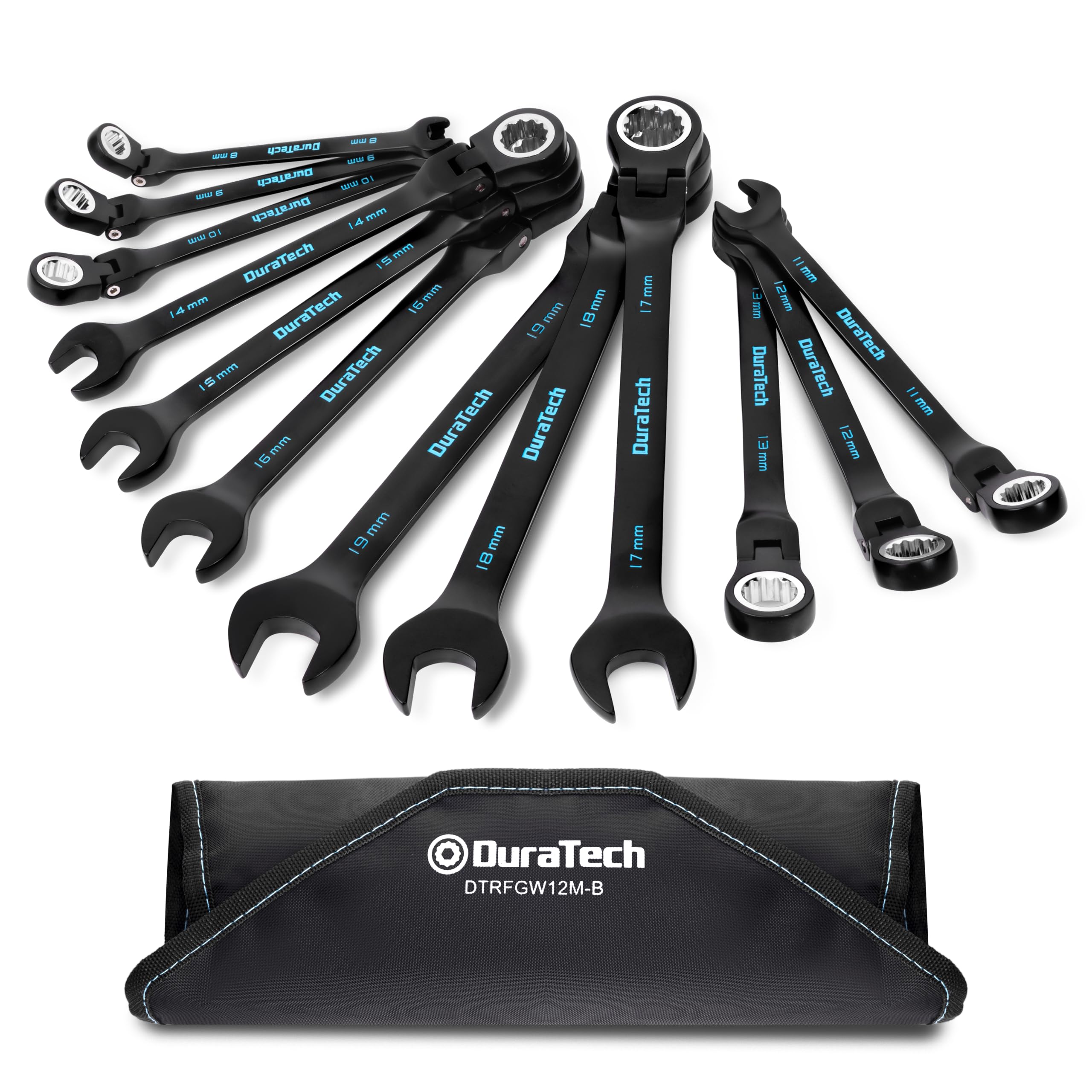DURATECH Flex-Head Ratchet Wrench Set - 12 Piece -11