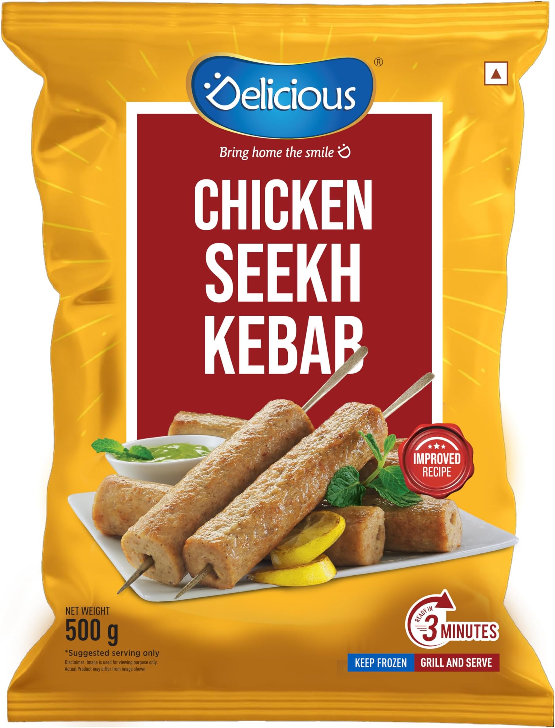 Elicious Chicken Sheekh Kebab, 500g