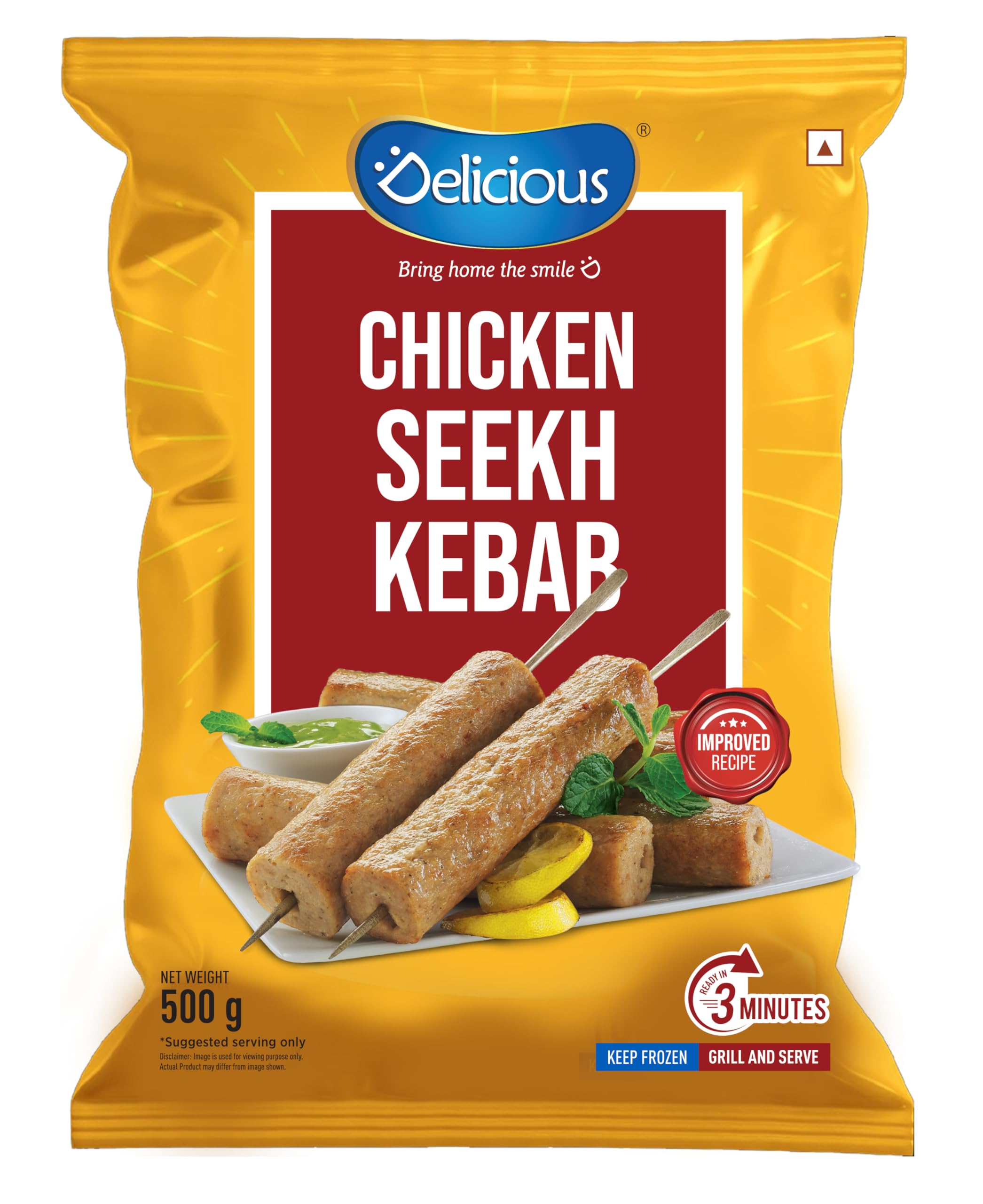 Elicious Chicken Sheekh Kebab, 500g